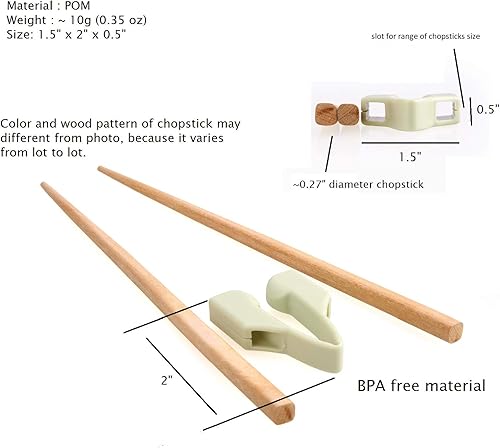 Miniatura 5 de Ayudante de palillos, palillos de entrenamiento para adultos, principiantes, entrenadores o aprendices, diestros o zurdos, antideslizantes,
