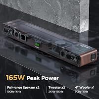 MEREDO D47 Plus Fa Soundbar TV-hez, Beépített Mélynyomóval, 165W, 2.1 Csatornás, 5 EQ Mód, Bluetooth 5.0, Optikai, ARC, 78 cm, Barna 3