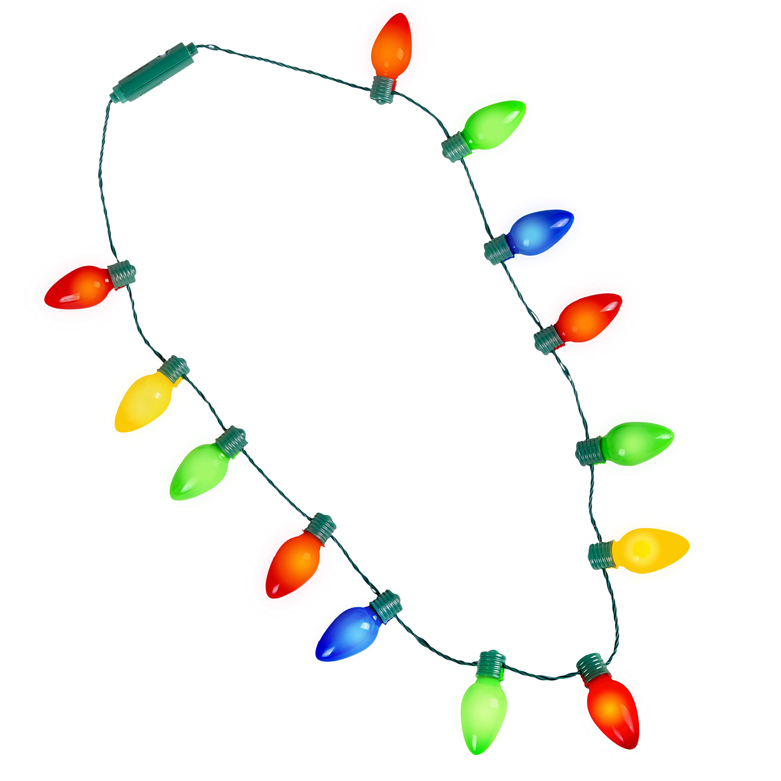 KANGAROO Deluxe Christmas Lights Necklace, Light-Up Ugly Sweater Party Favor