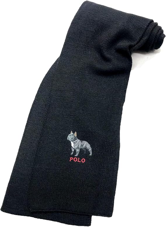 Amazon Polo Ralph Lauren ポロ ラルフローレン マフラー フレンチ ブルドッグ 犬 ブラック 黒 ストール マフラー 通販
