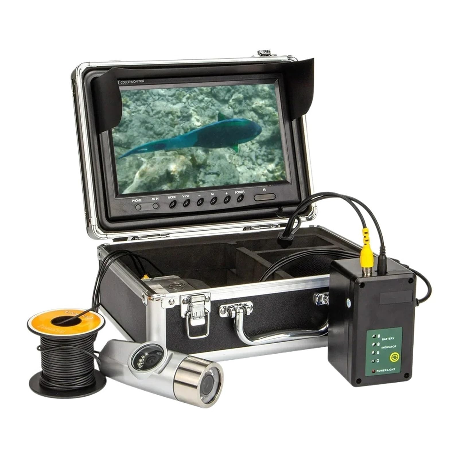 Unterwasserkamera Dual mit 9-Zoll-Bildschirm IR-LED-Kamera for Angeln/Schornstein,High-Definition