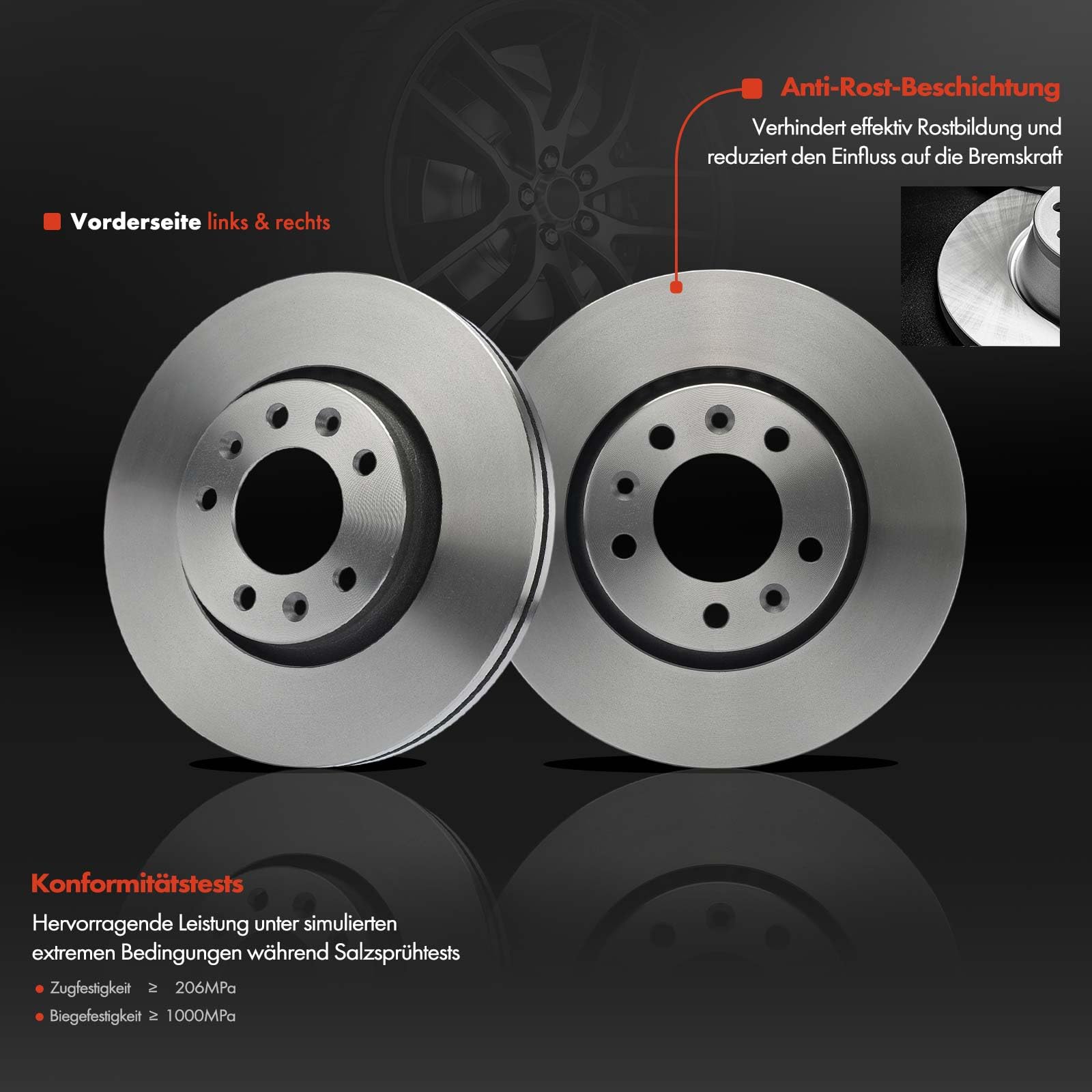 Frankberg 2 x tarcze hamulcowe + 4 x okładziny hamulcowe przednie kompatybilne z Expert Kasten VF3A VF3U VF3X Scudo furgon 270 272 Bus 270 272 Replace # 1611839880,1617279580
