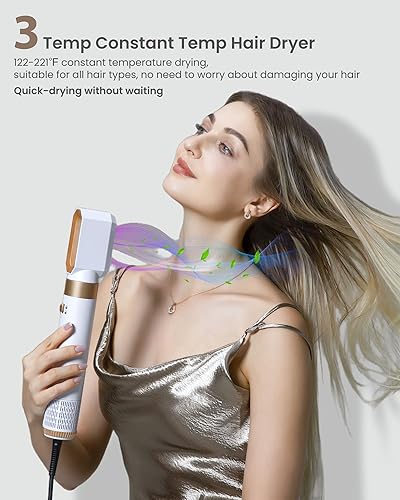 Miniatura 4 de Ukliss Cepillo secador de pelo 6 en 1 y moldeador de aire, secador de pelo iónico con alisador de cabello autoenvolvente y cepillo voluminizador