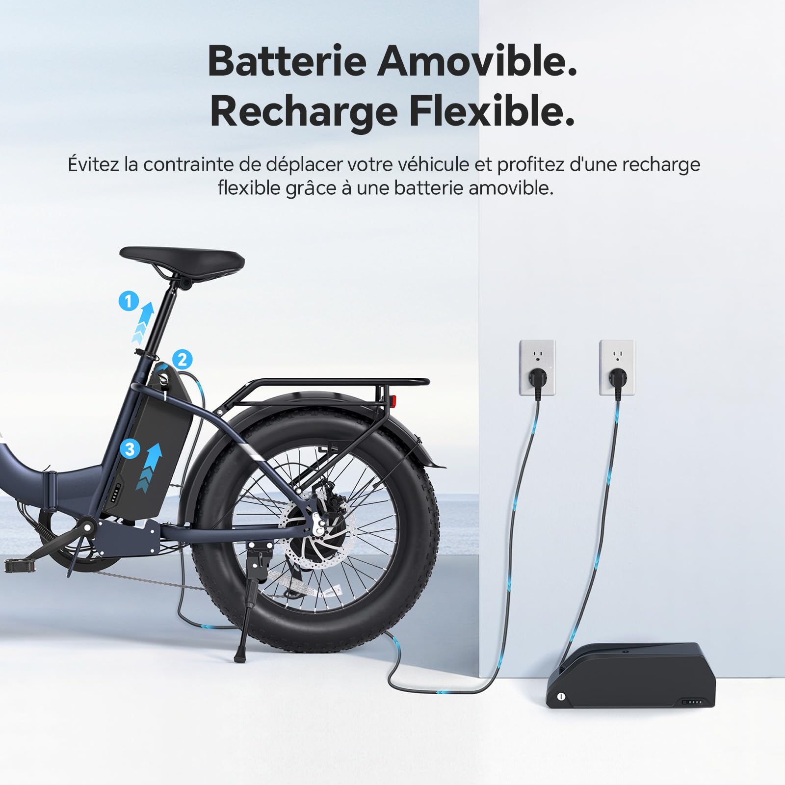 Touroll S2/ S2 Pro Vélo Électrique Pliable Tout-Terrain, 20"×4.0" Fat Tire, 150KM Autonomie, Batterie 720Wh Amovible, Moteur 250W Vélo Électrique Gros Pneu 7 Vitesses, E-Bike Urbain pour Adulte