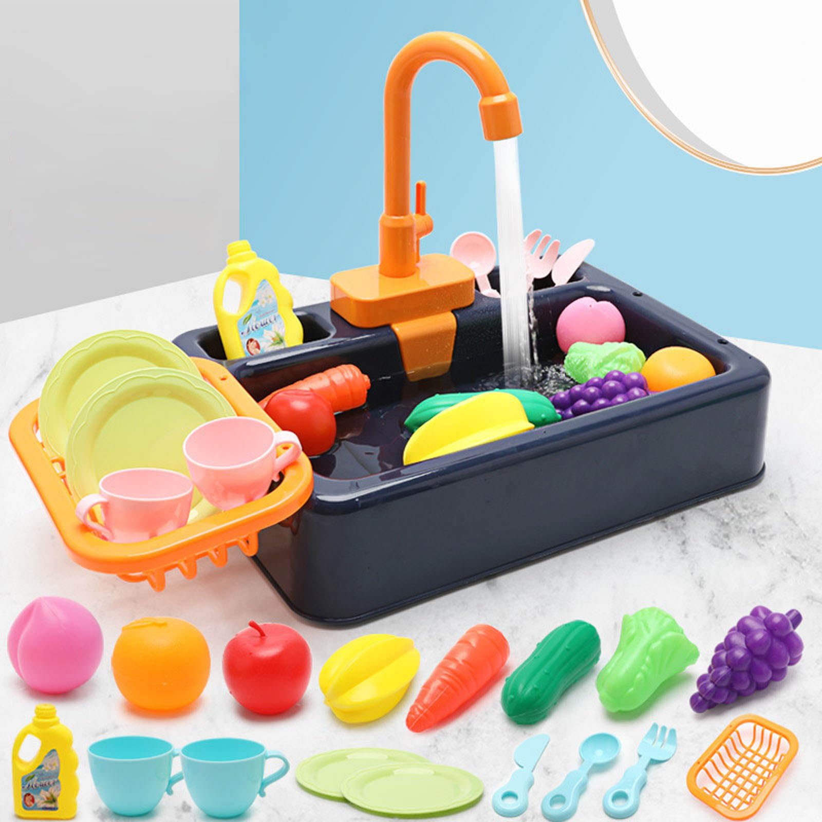 Giocattolo da Cucina Lavandino Lavastoviglie Gioco con Acqua Corrente Lavastoviglie Giocattolo Casa dei Ruoli Giocattolo da Cucina Lavandino con Acqua Corrente