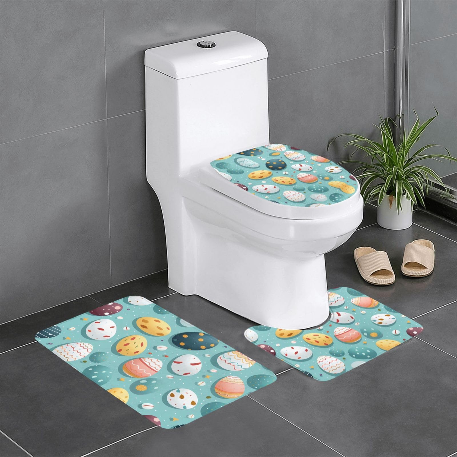 Tapis de salle de bain œufs de Pâques anti-glisse pour carrelage