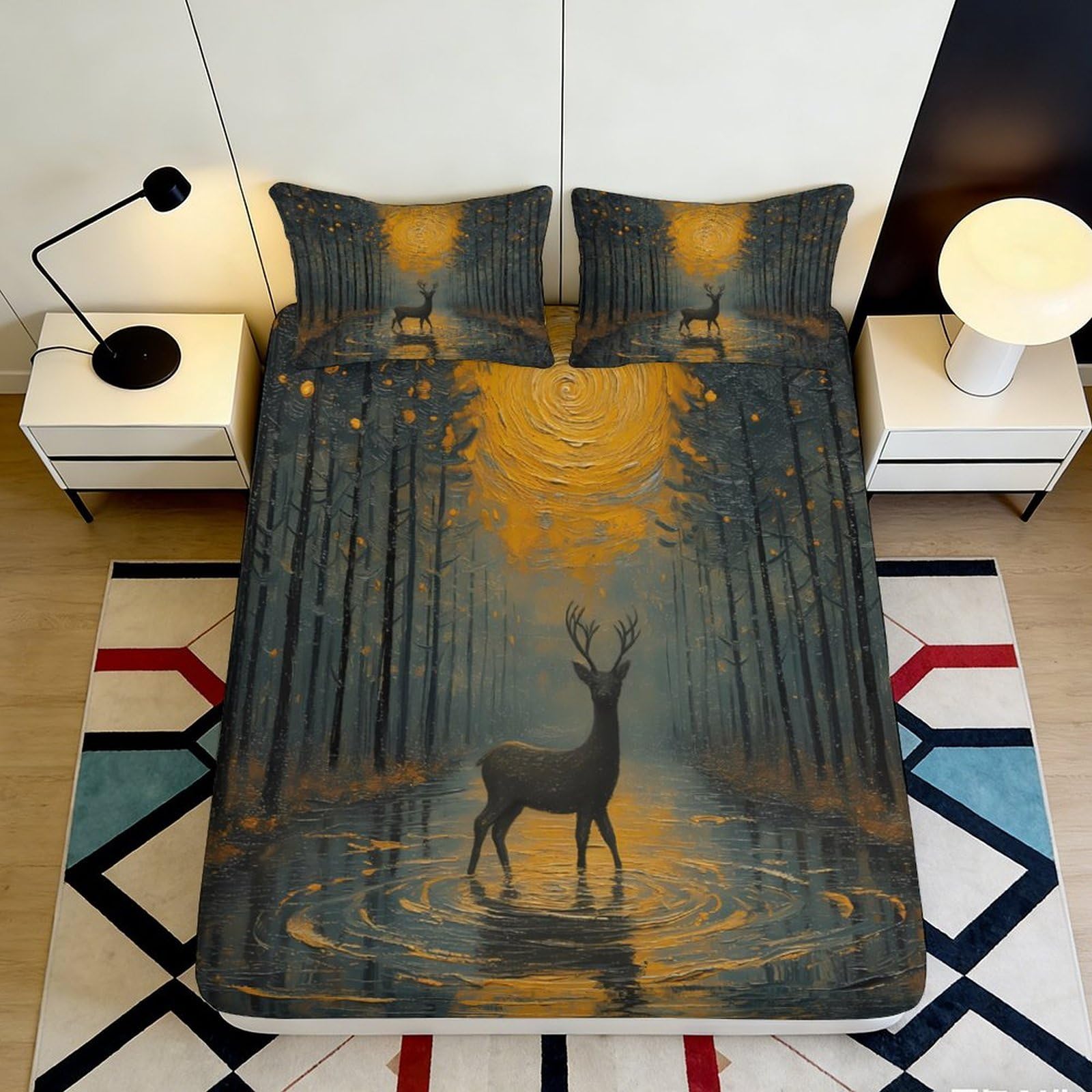3D Printed Koala Fitted Sheet Microfiber Non-Slip Deep Pocket Koala Mattress Fitted Cover for Bedroom Bedding 140x200x25cm