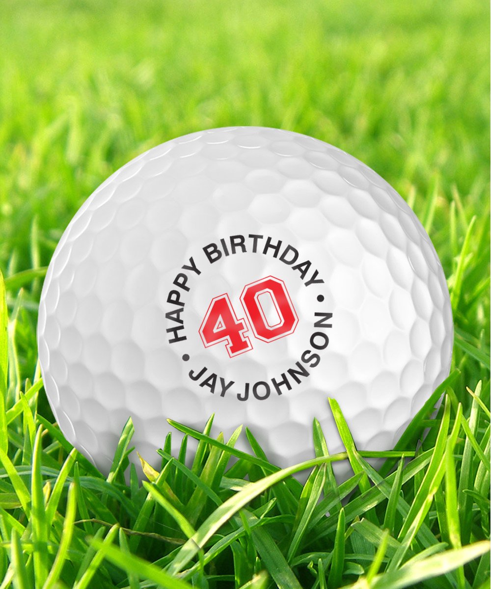 Personalized Happy Birthday Golf Balls - Customize The Name and Age (12 Balls)