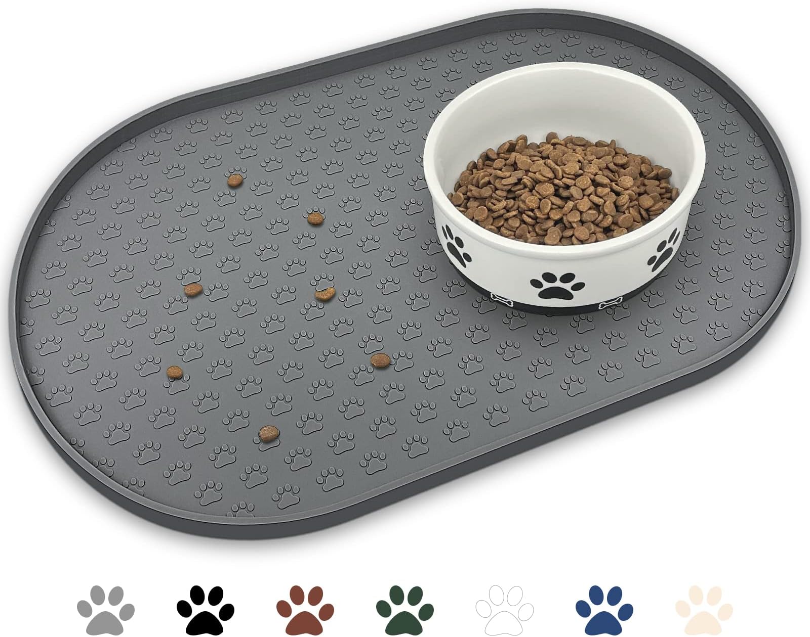Square PVC Pet Feeding Mat For Dogs & Cats - Wipe Clean, Non-Spill Food & Water Bowl Mat (UK)