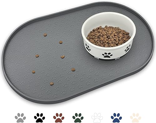 Miniatura 1 de Tapete de alimentación de mascotas para perros y gatos, mantel individual de silicona para perros, antideslizante, impermeable, evita el