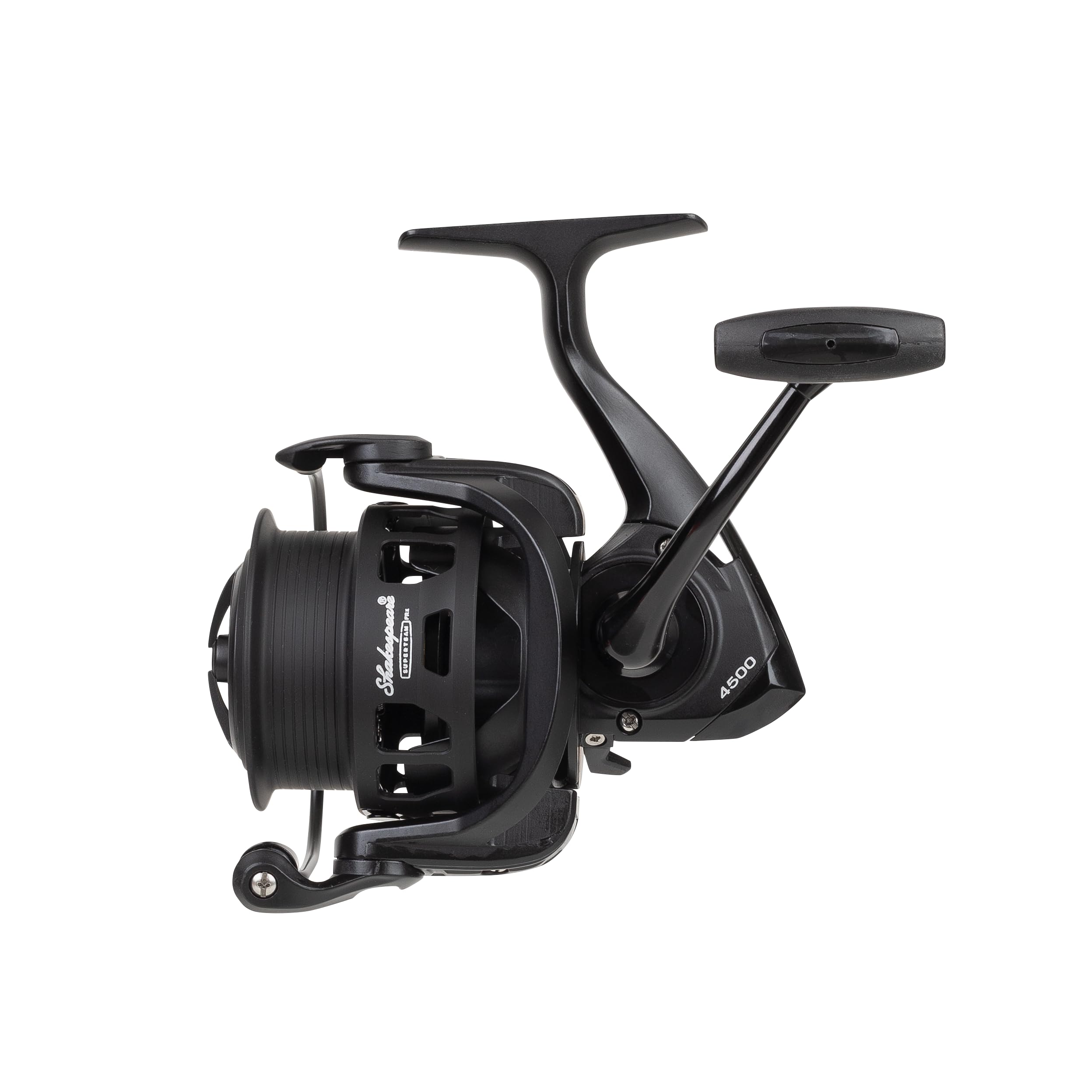 Shakespeare Superteam FRX Reel - Weitwurfspule, 5+1 Kugellager, Aluminium Spule & Griff, 5.2:1 Übersetzung, Ersatzspule aus Aluminium, Lasergravur, Double Mono/Braid Line Clips - 5500