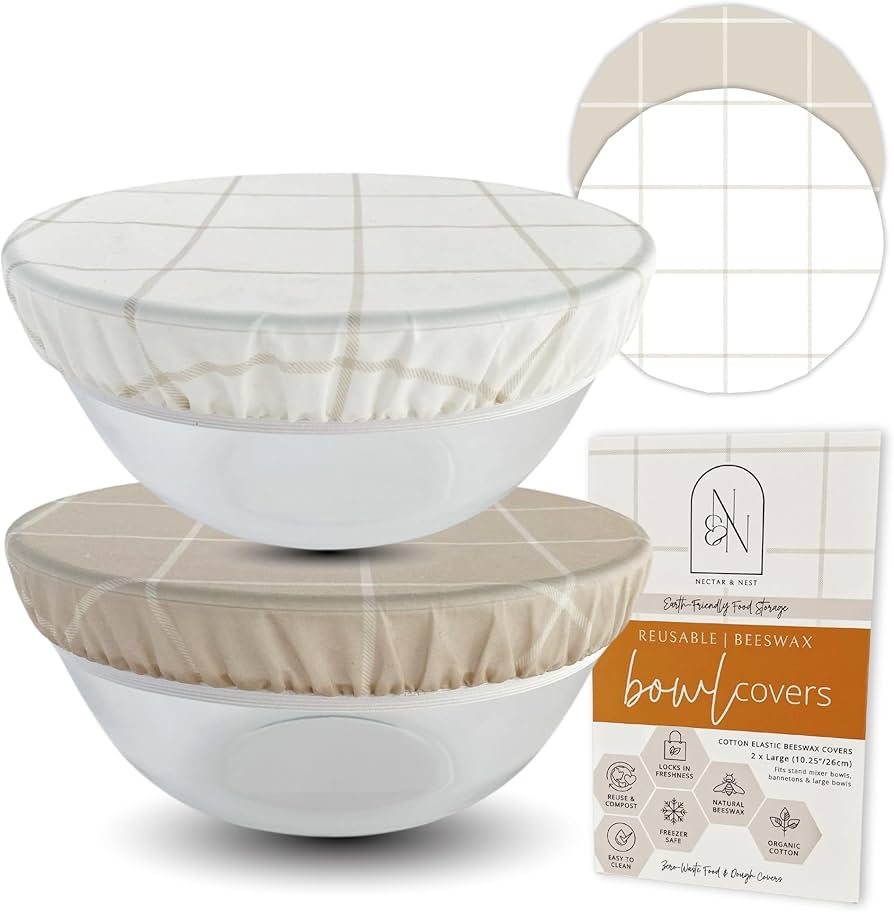 Reusable Bowl Covers for Bread Proofing (2 Lg) - Beeswax