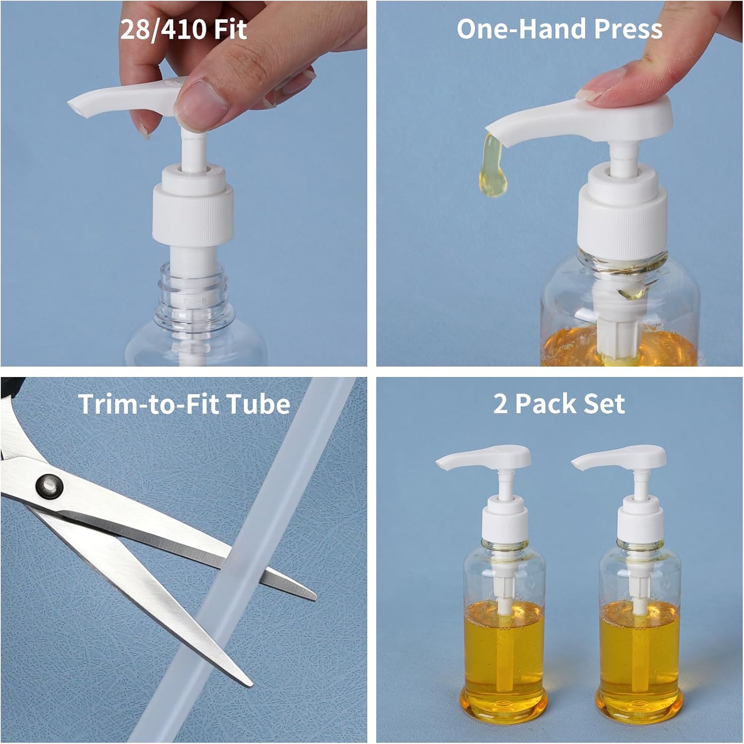 Ronyes 2-Pack 28/410 Pump Lids Compatible with Aveda 33.8 oz Bottles