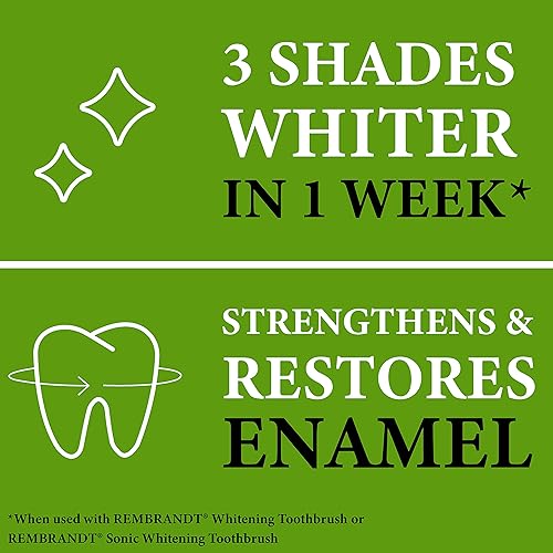 Miniatura 6 de Rembrandt Pasta de dientes blanqueadora de peróxido sabor a menta 35 onzas paquete de 2 el embalaje puede variar