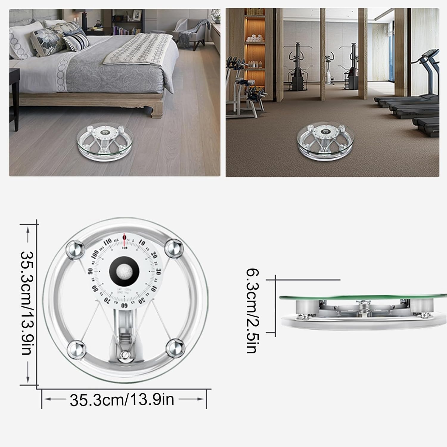 Mechanical Weight Scale, Large Dial for Accurate Measurement, No Battery, Measuring Weight Up to 120kg, Easy to Use, Mechanical Bathroom Scales