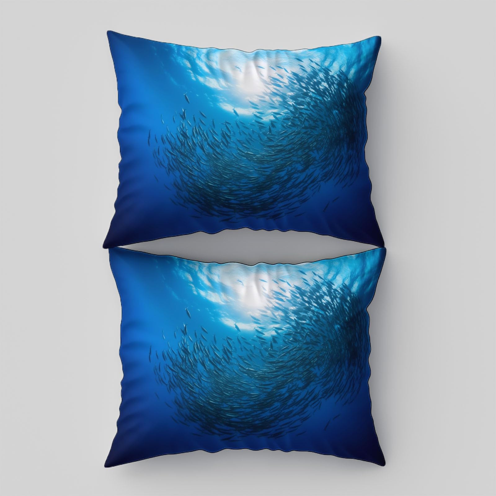 Zestaw pościeli pod morzem (ryba), miękki zestaw pościeli ze szczotkowanej mikrofibry poszewka na kołdrę z poszewkami na poduszki 230 x 220 cm, prezenty dla mamy, dekoracja sypialni, granatowy