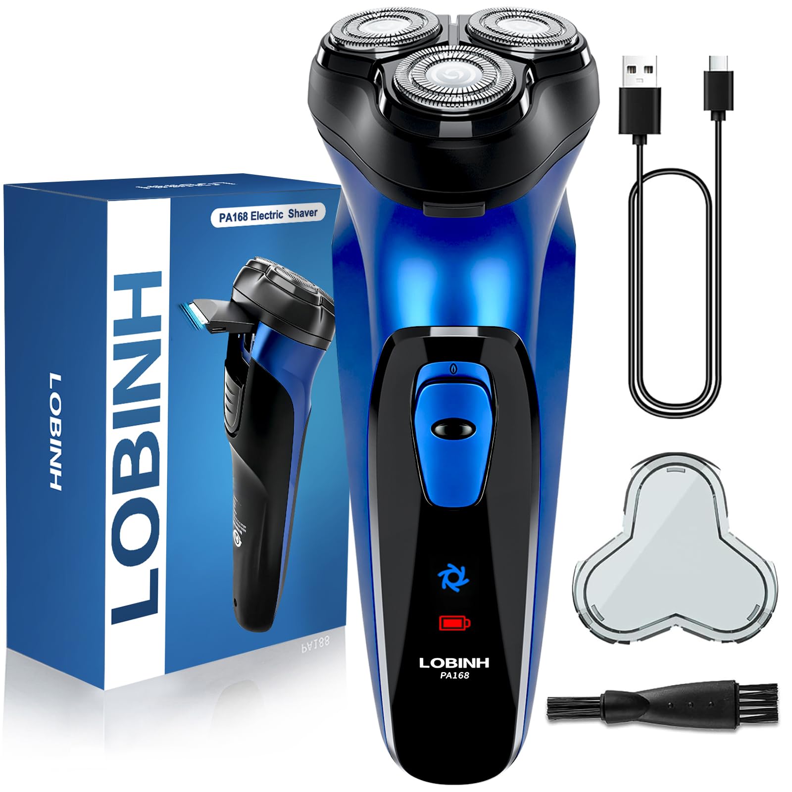 Electric Razor for Men with Pop-up Trimmer 3D Floating Cordless Electric Shaver Rechargeable Cordless Shavers for Men Type-C