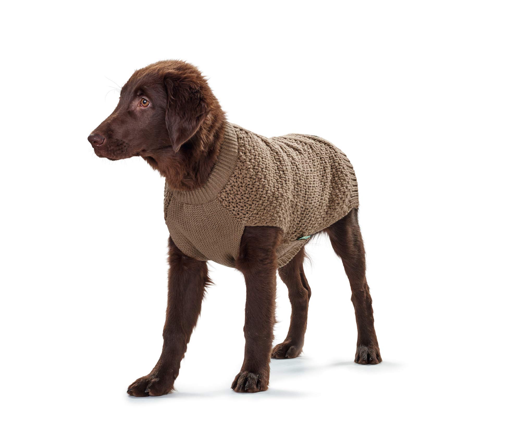 HUNTER Hundepullover MALMÖ, Farbe: beige, klassisches Zopfstrick-Muster, wärmend & bequem, elastisch für optimalen Sitz, reflektierend für mehr Sichtbarkeit, waschbar bei 30°C, Größe: 40