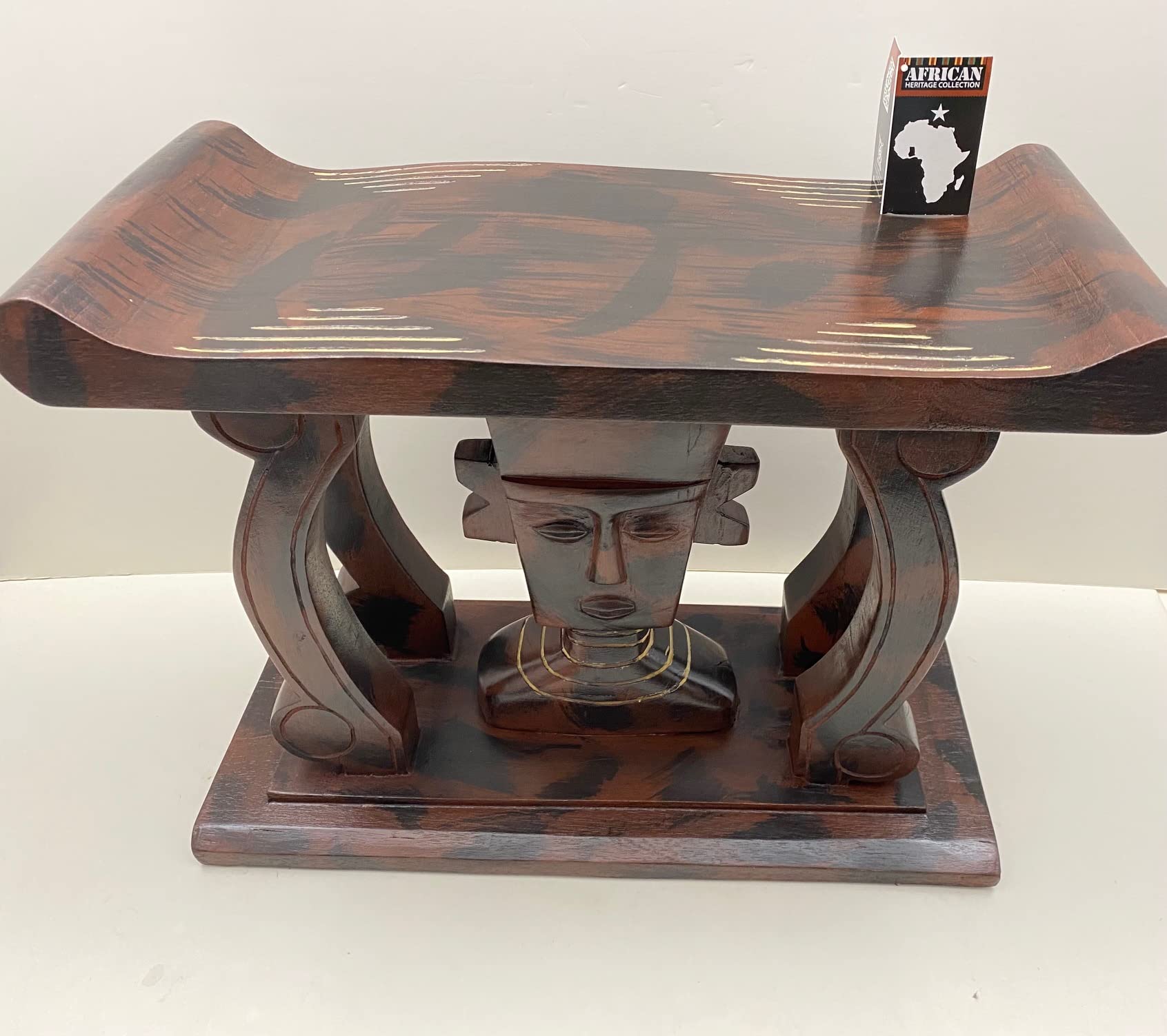 Handcrafted New Edition Ashanti Oheneba King Stool (22x11x16) - Ghana