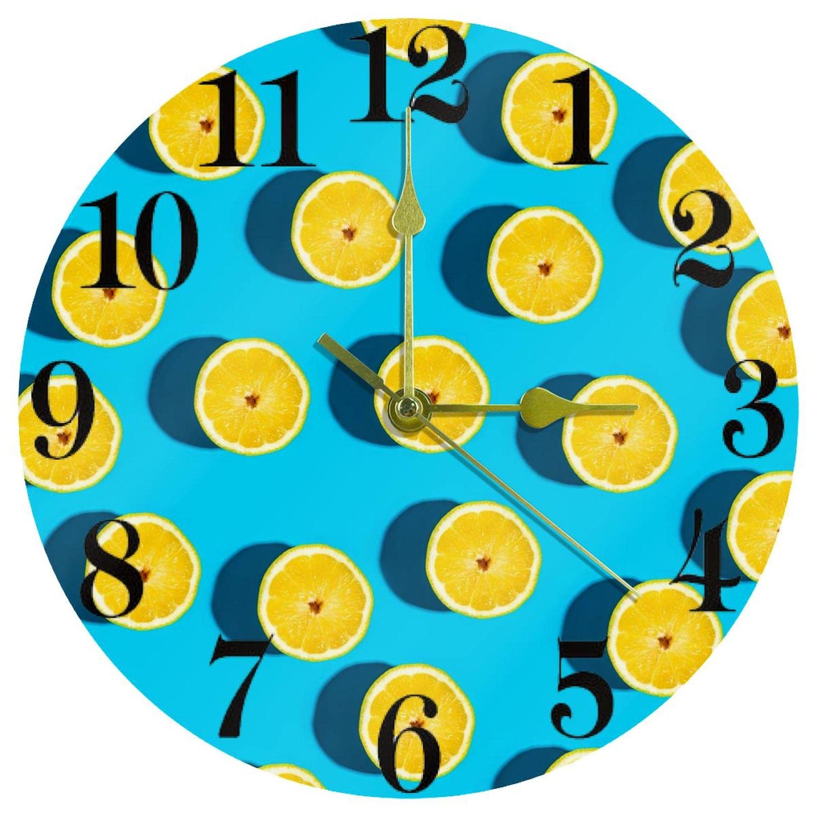 Horloge murale à quartz citron 25 cm silencieuse cuisine