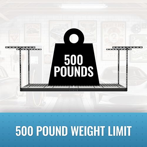 Miniatura 8 de Monsterrax  Repisa 4x8 muy resistente para cocheras, para colgar del techo (12 y 21 pulgadas)