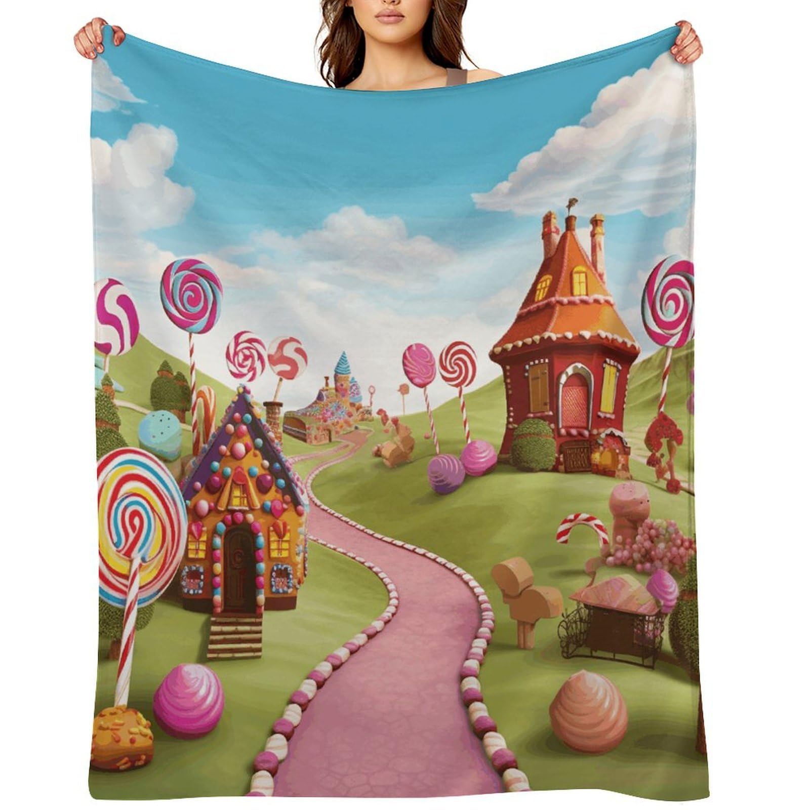 Candy Throw Blanket for Couch and Bed Super Soft Warm Lightweight Throw Blankets Cozy Fuzzy Flannel Blanket Personalized Decorative Blankets for Sofa Decor 60"x80"