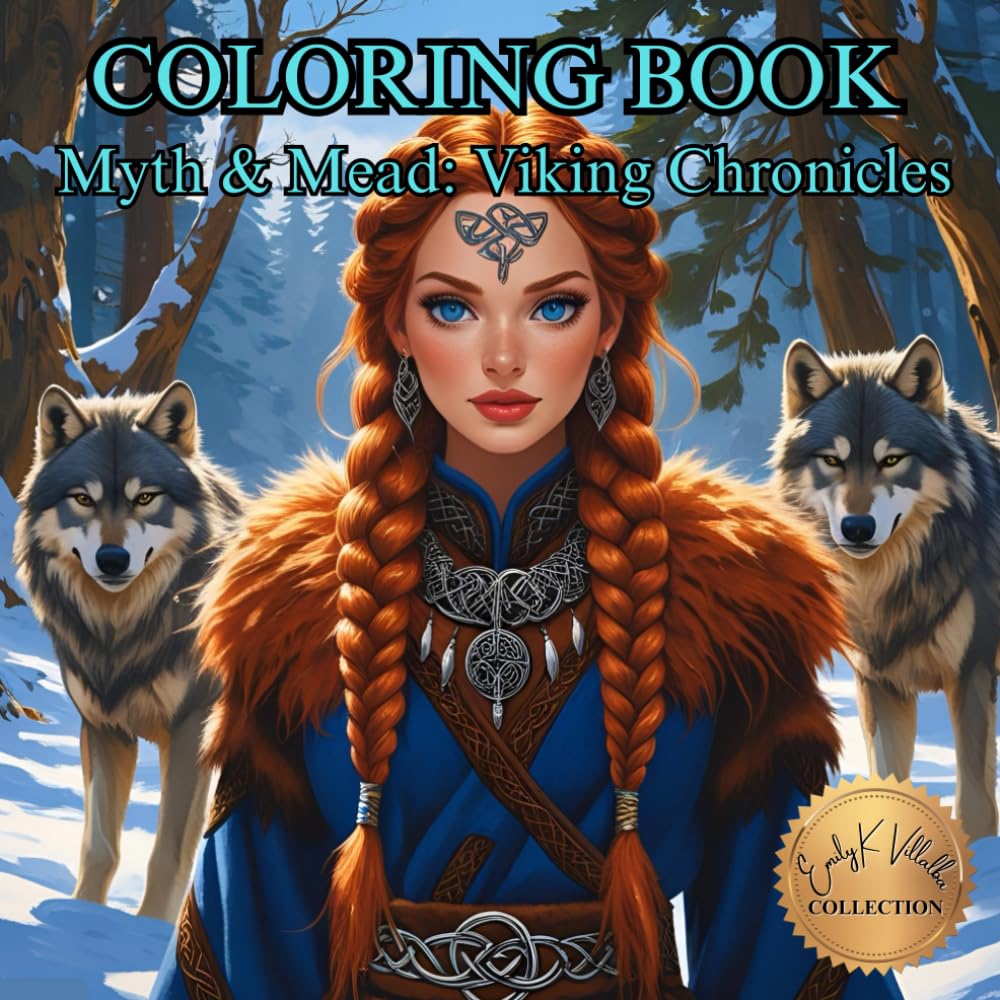 Myth & Mead: Viking Chronicles.: Adult Coloring Book for Adults. (50 Unique Intricate Images Coloring Book)
