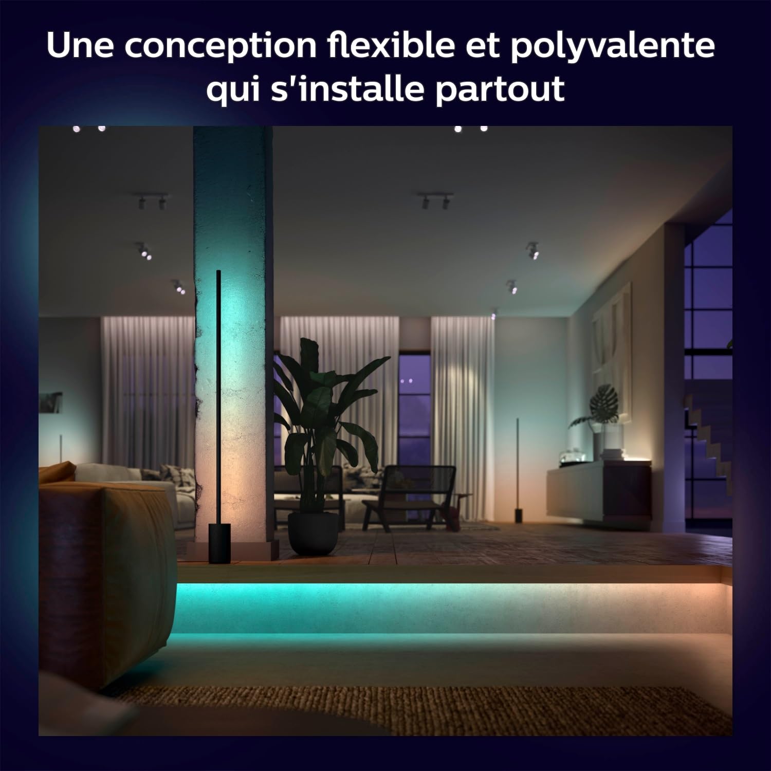 Philips Hue White and Color Gradient LED Strip 2m, Bande LED avec Bluetooth, Compatible Alexa, Google Assistant, Apple HomeKit