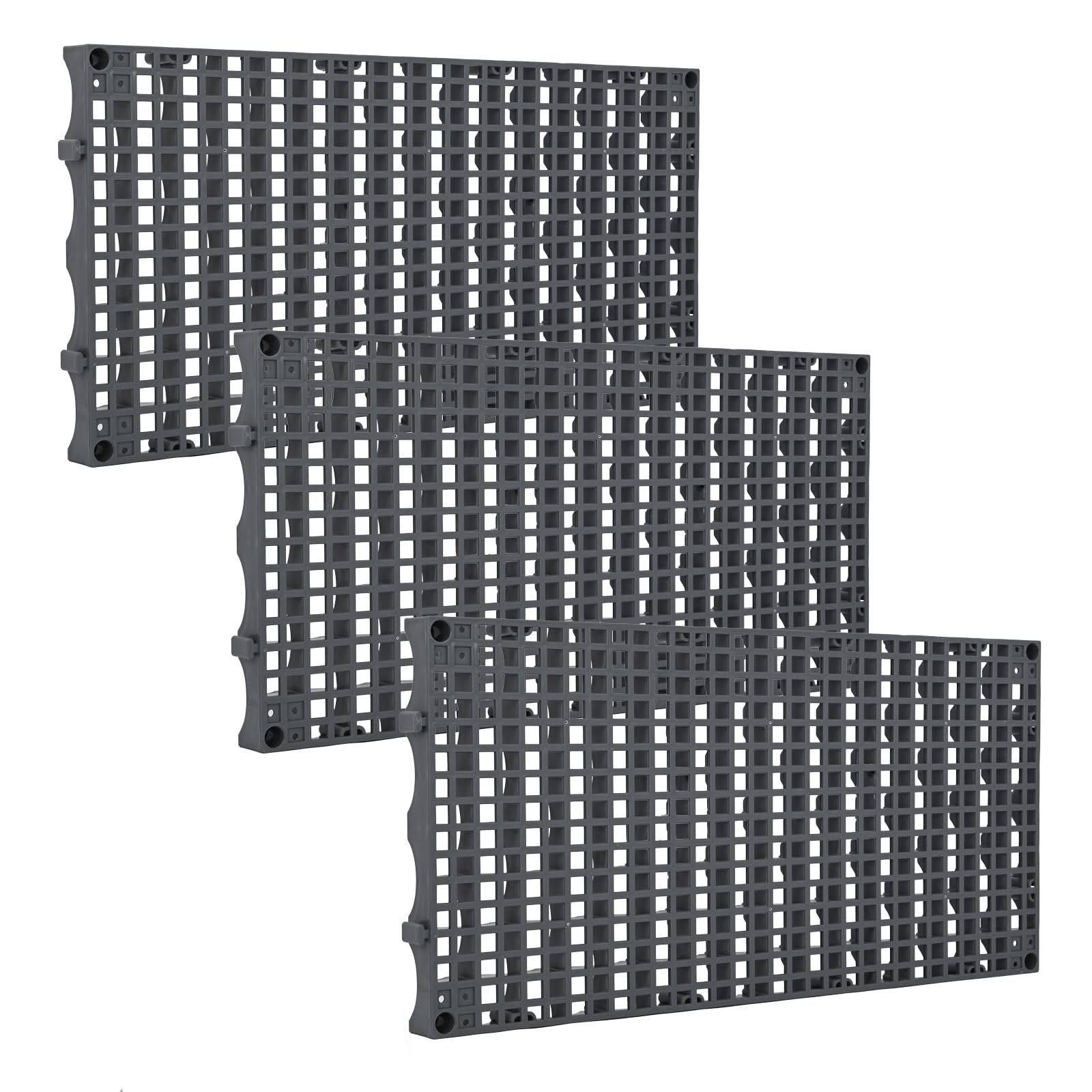 Photo 1 of 3 Pack Fountain Basin Grates 24"x12" – Heavy Duty Plastic Panels for Ponds and Water Features – Support Rocks, Vases, or Cover Reservoirs (B)
