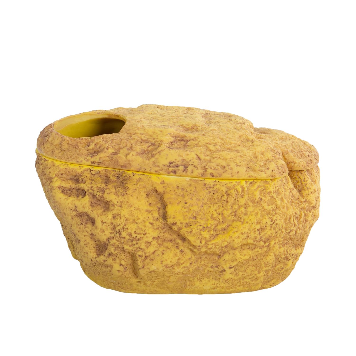 REPTI ZOO Cueva de serpientes y pieles, cueva 3 en 1 para escondite de reptiles para serpiente, pitón esférico, gecos (tamaño grande)