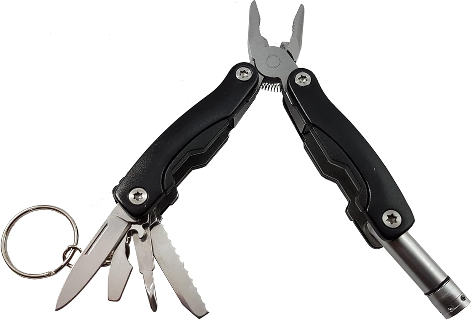 Kopwin Keychain 9 In 1 Multitool Stainless Steel With Led Light, Wire