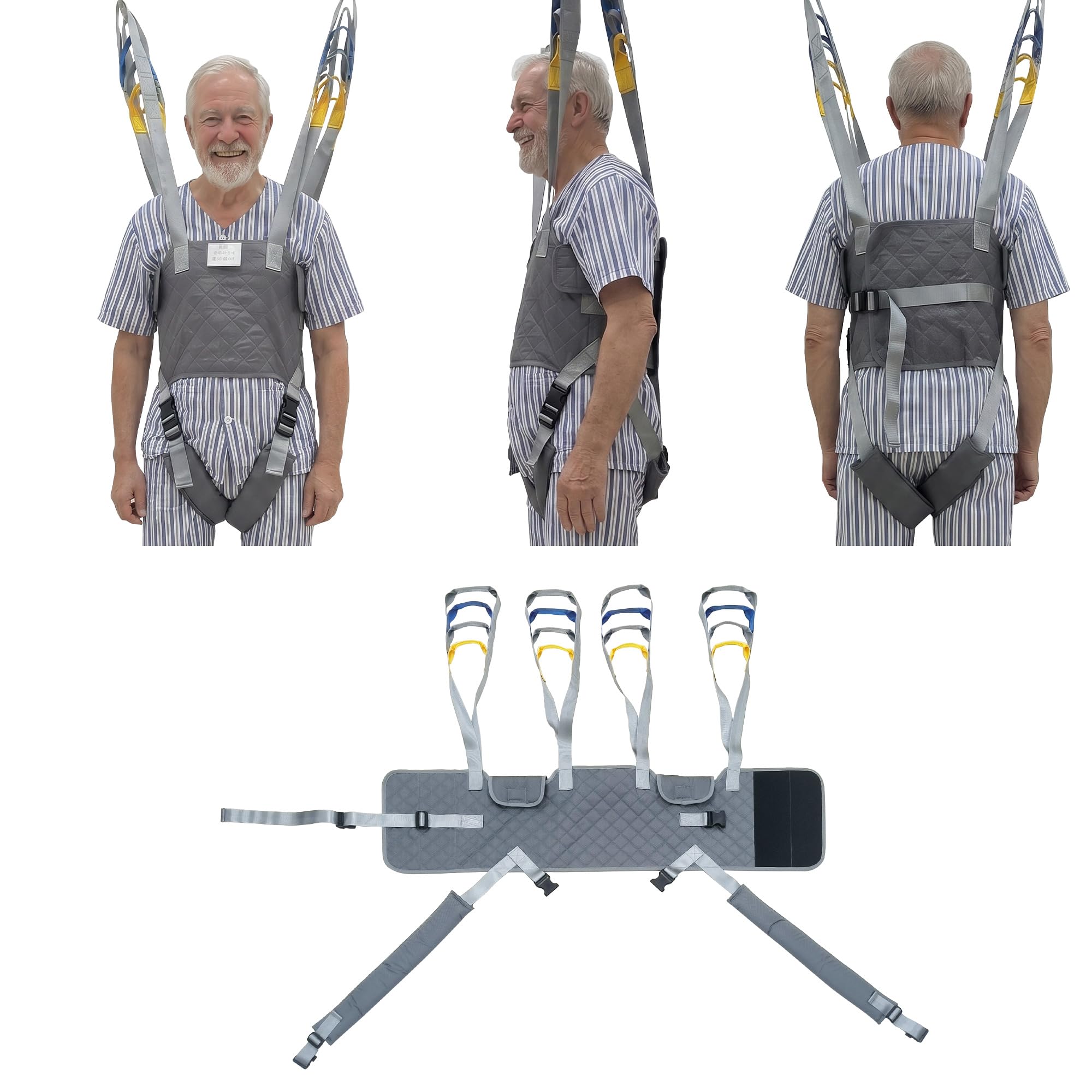 Patientenlift Steh-Hebegurt, verstellbarer Steh-Hebegurt zur sicheren Aufsteh- und Transfernutzung, passend für alle gängigen Patientenlifter & Mobilitätshilfen, hochbelastbar bis 230 KG