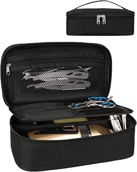 Barber Tool Bag Trimmer Bag Hair Cutting Scissors Storage Bag Shaving Kit Haircut Accessories Organizer Bag Gift for Women Black
