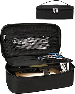 Barber Tool Bag, Hair Clipper Bag Hair Cutting Scissors Storage Bag Shaving Kits Haircut Accessories Organizer Bag Gift for Women (Black)