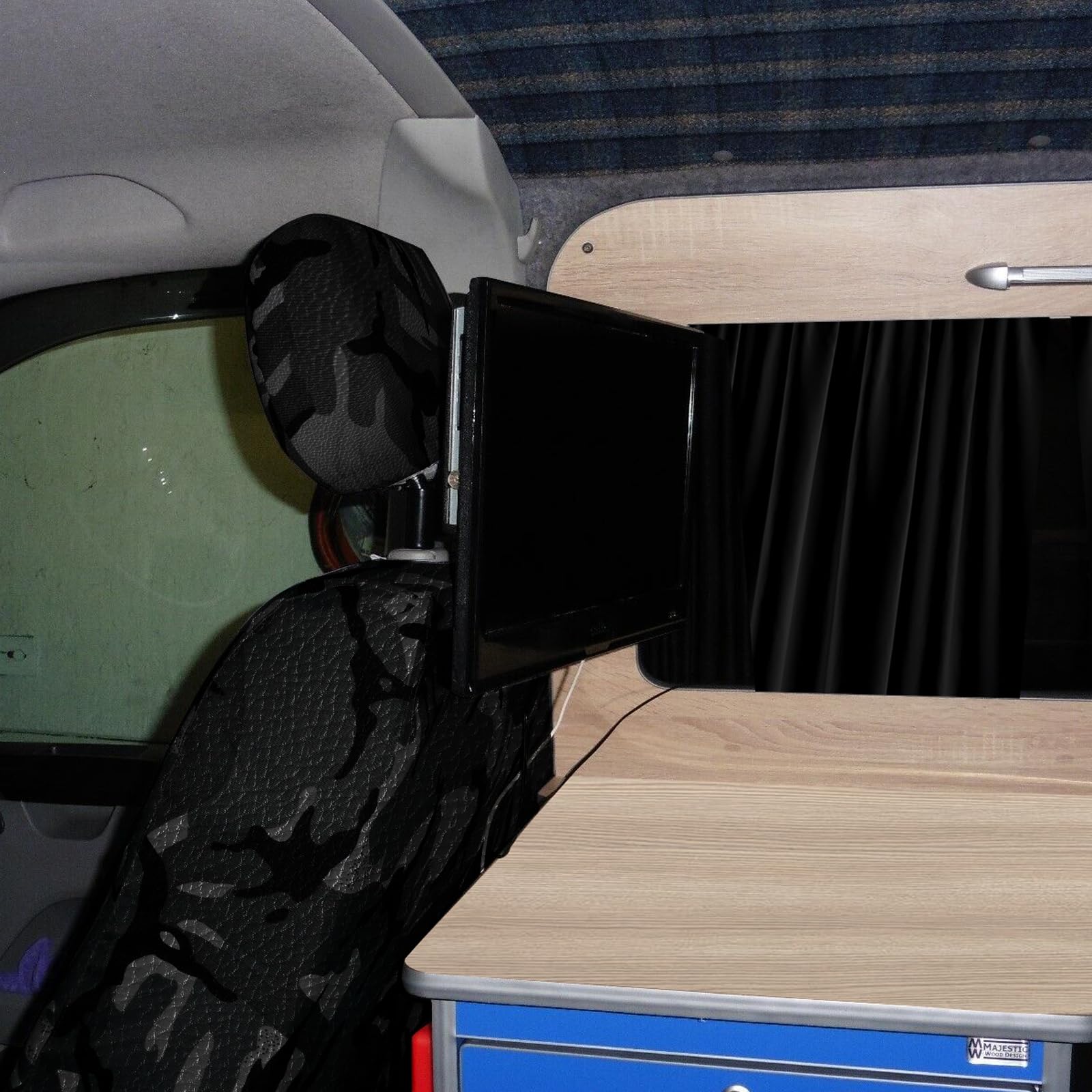 Support TV pour camping-car et camping-car, compatible avec VW T4, T5, T6, idées de rangement pour camping-car et camping-car