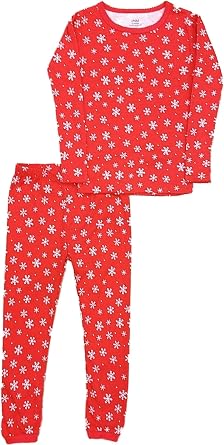 Carters Infant & Toddler Girls Red Snowflake Christmas Pajama Sleep Set
