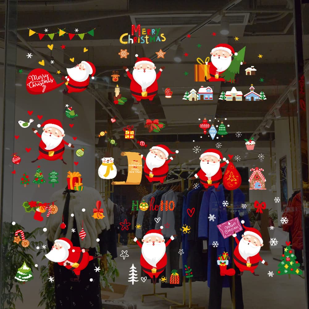 Adesivi Murali Fai da Te Finestra Decorazione,Natale Adesivi Porta Natale,vetrofanie natale,Natale Rimovibile Adesivi,Alce Babbo Natale Adesivi,Natale Vetrofanie ,Finestra Sticker Decorazione