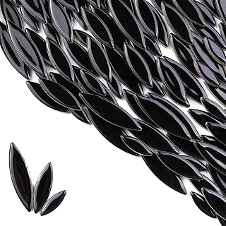 200g Ceramic Mosaic DIY Set Colorful Petal Ceramics Leafy Vein Mosaic Tiles Craft Materials Mosaic Art Materials - Black