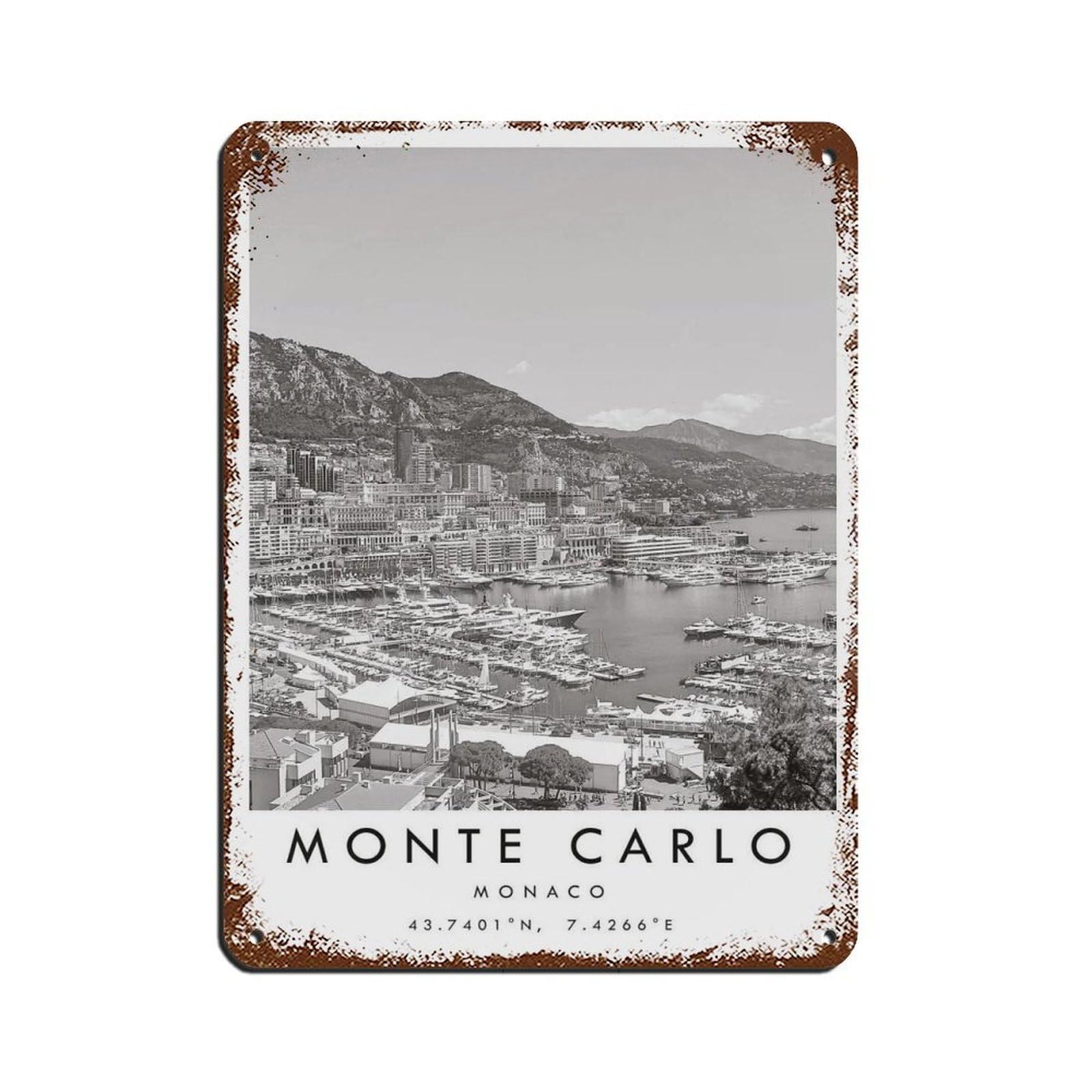 Monte Carlo Travel (22) Tin Sign Vintage Metal Pub Club Cafe Bar Home Wall Art Decoration Poster Retro 12x16inch(30x40cm)