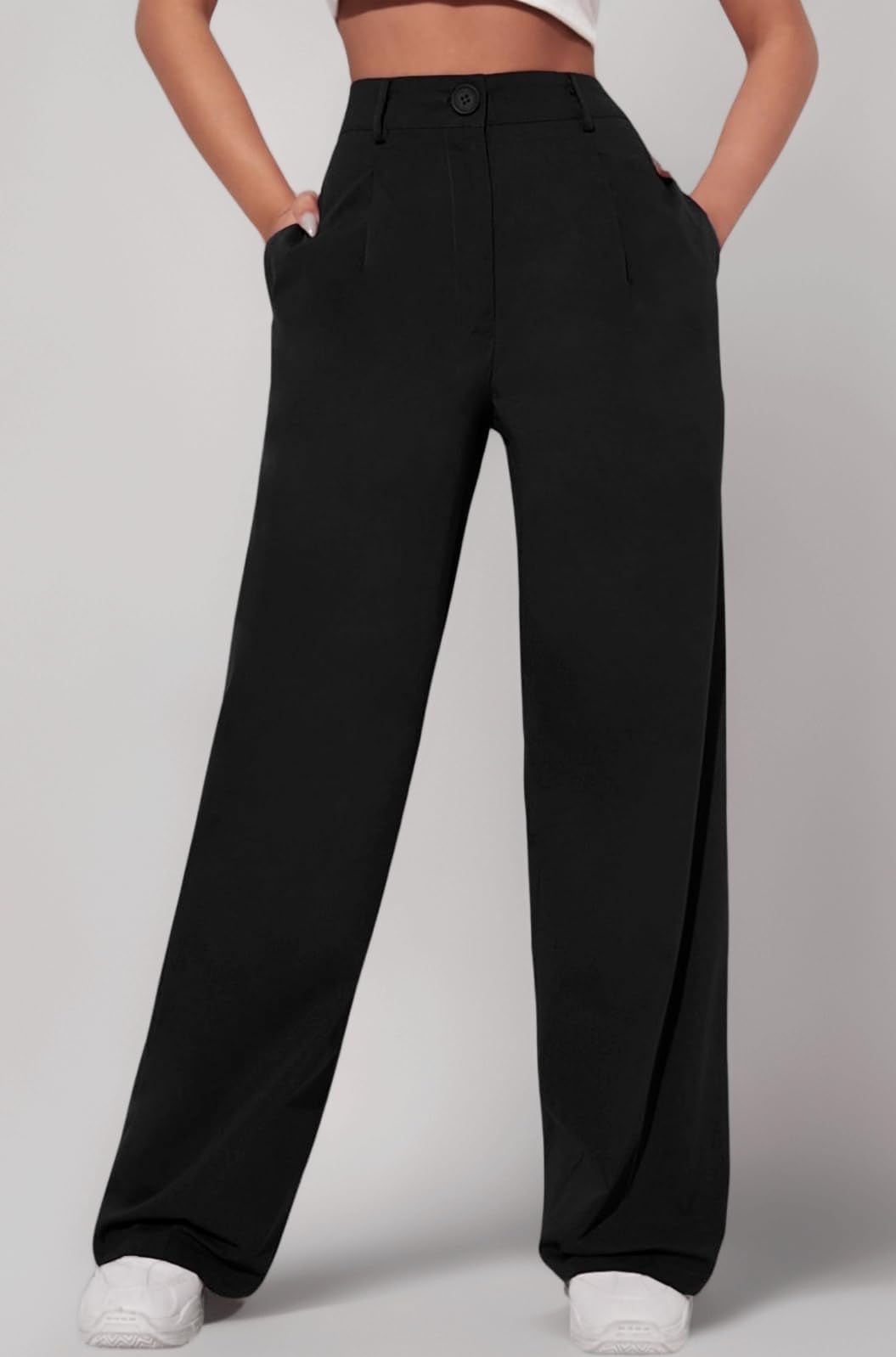 LERIYA Fashion Cargo Trousers for Women – Korean Style Flared Pants with Pockets | High Waist Parachute Fit for Streetwear & College Look