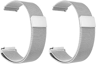 سوار ساعة بحلقة ميلانيز 20 مل متوافق مع ساعة سامسونج جير S2 كلاسيك/ كلاسيك/ جالاكسي 42 مل للجنسين، فضي