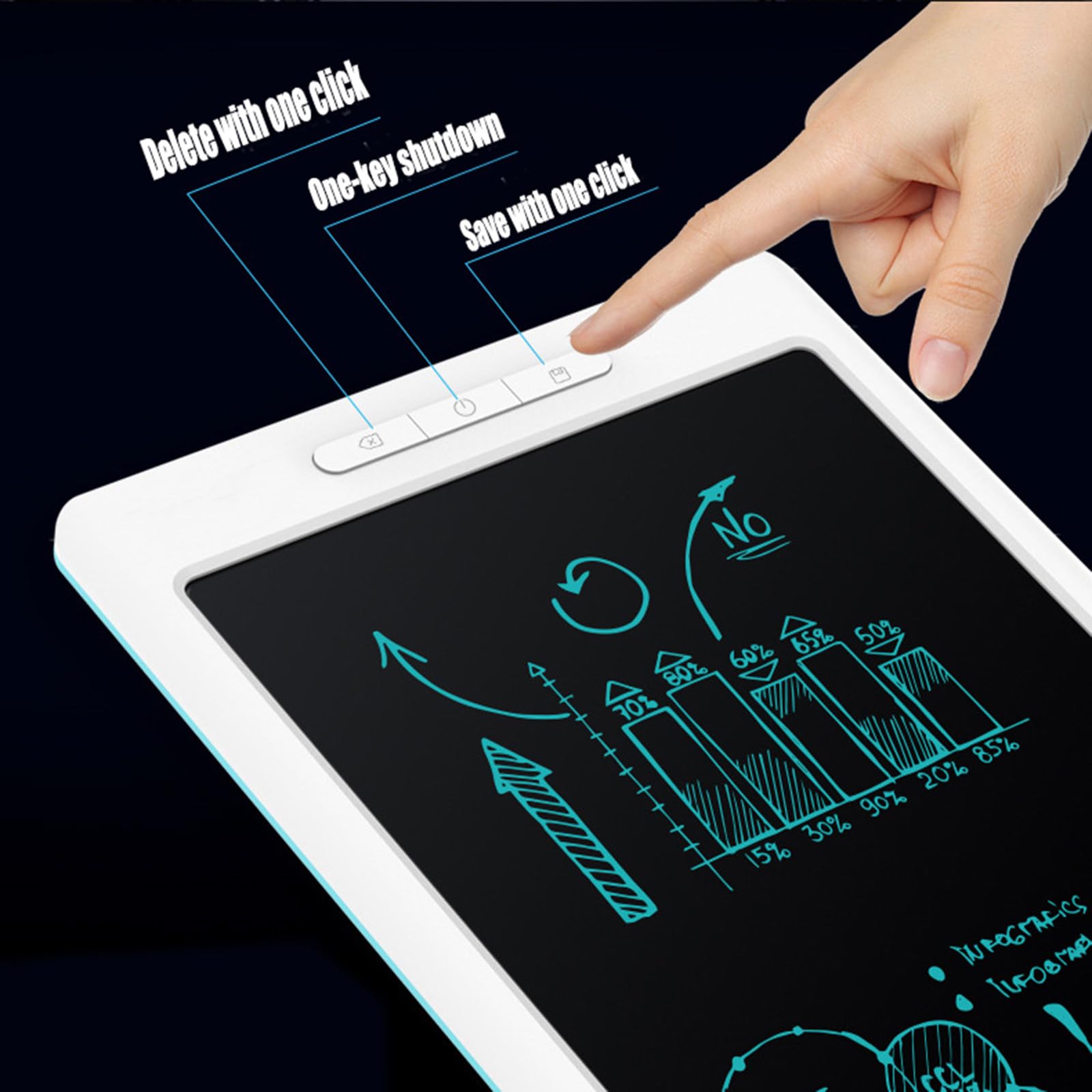 Tavoletta Grafica Elettronica per Progettazione e Disegno - Compatibile con Software di Progettazione - Penna Cordless con Elevata sensibilità e Funzione di inclinazione,White