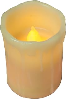 CWI Gifts Ivory Dripped Timer Pillar Candle, 4"