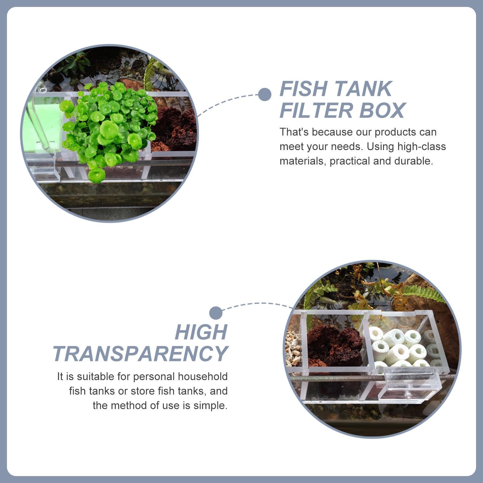 Caja de Filtro de Acuario Purificador por Goteo Acrílico