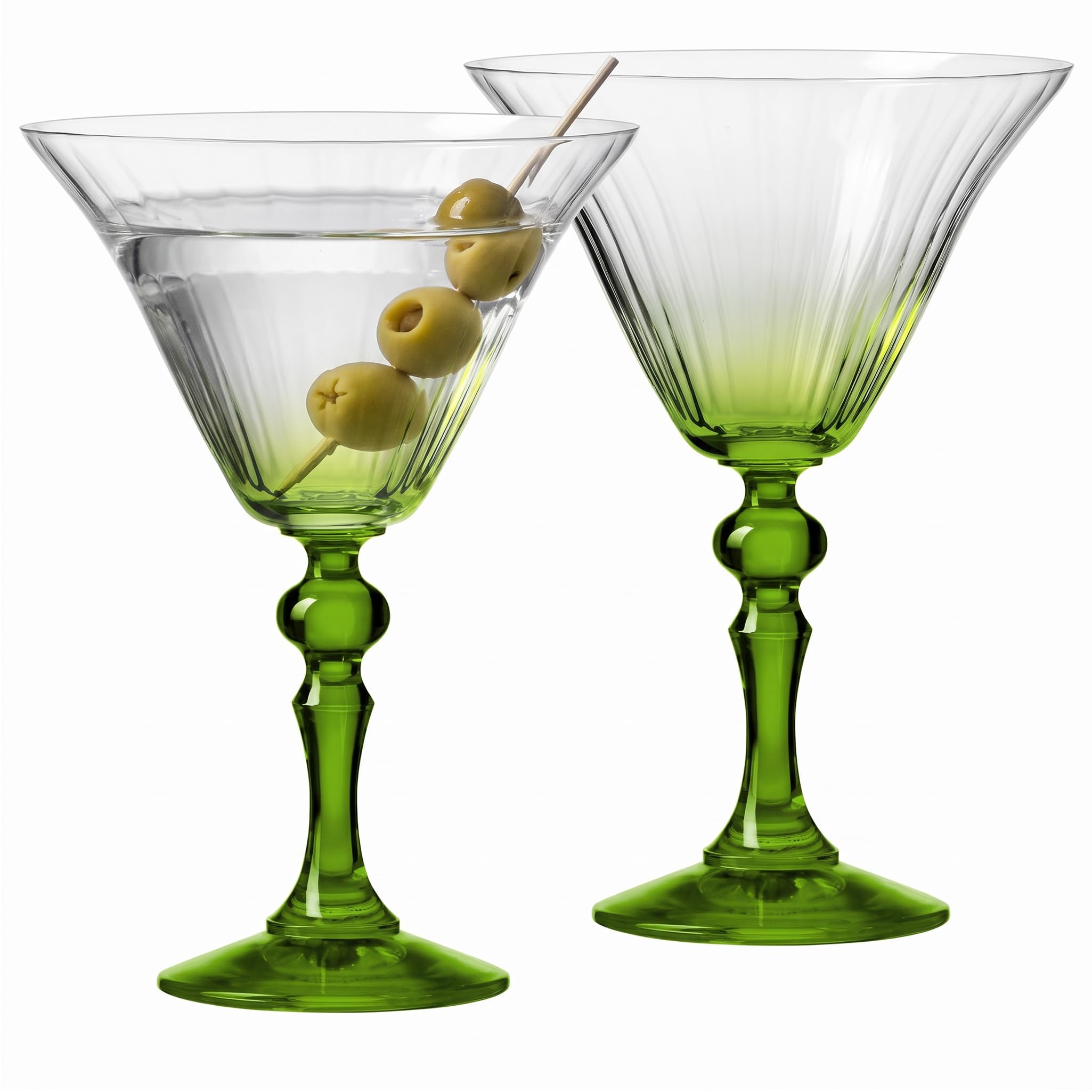 Krosno Martini Glasses Set of 2, 170 ml, Light Green, Bubble Collection