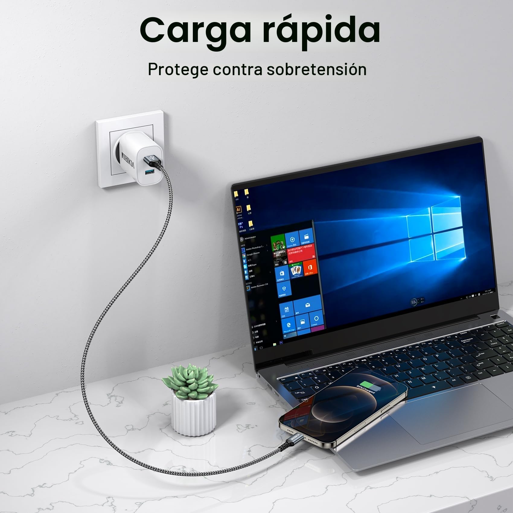 Cable Cargador iPhone 2M 3Pack [MFi-Certificado] Cable iPhone Carga Rápida Apple Cable Lightning Compatible con iPhone 14 13 12 11 Pro/Pro Max/Mini, XR XS Max X, 8 7 6 6s Plus, 5s 5 Se