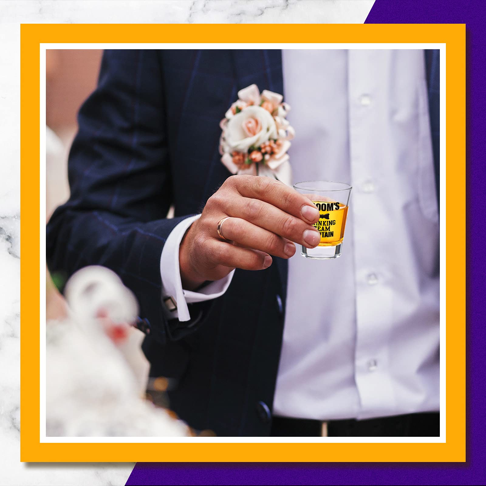 12 vasos de chupito de 2 onzas para novios, equipo de bebida, vasos de chupito para bodas, fiestas, bodas, fiestas, suministros para fiestas de bodas