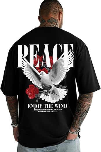 Enitor Men Casual T-Shirt, Graphic Printed Half Sleeve Tshirt for Mens, Regular Tshirt