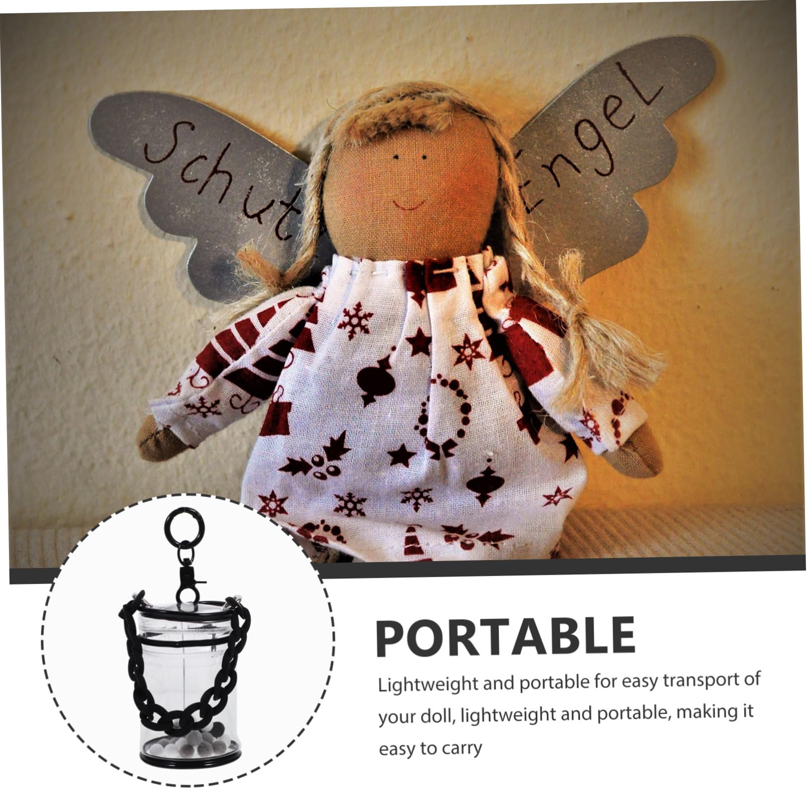 BESTonZON Doll Storage Bag PVC Display Pouch Keychain Compact Fashionable for Boys and Girls