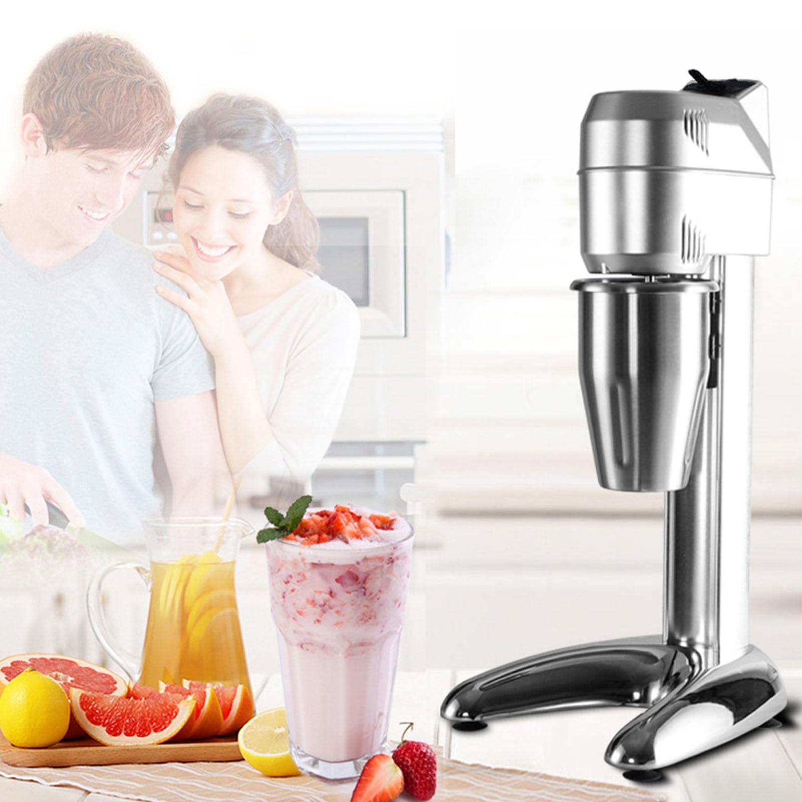 Elektryczna maszyna do mieszania mleka 2 prędkości Maszyna do robienia koktajli Maszyna do mieszania koktajli Mikser Do Napojów Stal nierdzewna 304 Blender Do Koktajli Białkowych